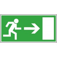 Emergency exit sign with arrow to the the right