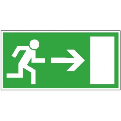Nooduitgang pictogram met pijl naar rechts