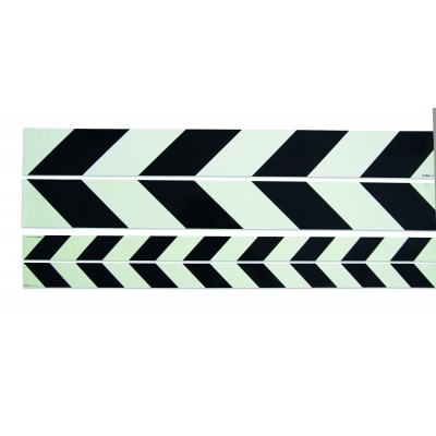 Waarschuwingsstrook rechts wijzend zwart