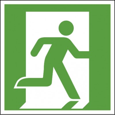 Nooduitgang rechts pictogram