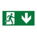 Emergency exit sign with arrow right and down ISO7010