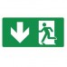 Emergency exit sign with arrow left and down ISO7010