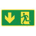Emergency exit sign with arrow left and down ISO7010