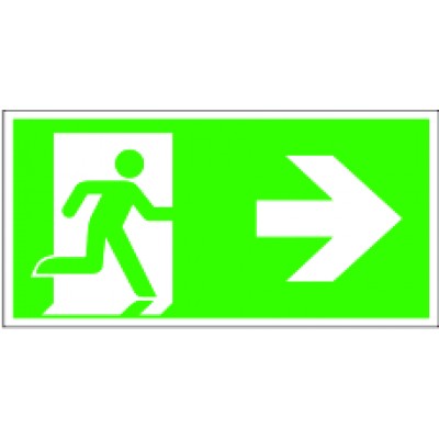 Nooduitgang pictogram pijl naar rechts om te verlijmen op de muurmarkering