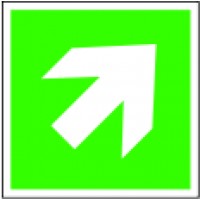 Emergency exit directional arrow diagonal