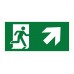 Emergency exit sign with arrow right diagonal up ISO7010