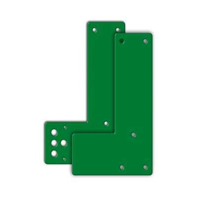 Steel mounting plate for Exit Control (zwenk version) on glassframed doors, 205mm, green