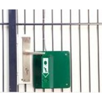 Steel plate to mount an GfS Exit Control 179 onto a fence or lattice door