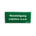 Pictogram "Nooduitgang vrijlaten a.u.b." 209mm bij 98mm, wit met groene letters, fluorescerend