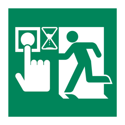 Sticker conform EN13637 met tijdsvertraging, 90x90mm