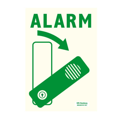 Sticker voor GfS Exit Control zwenk, DIN R, fluorescerend