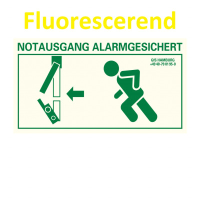 Sticker voor GfS Exit Control zwenk, DIN L, fluorescerend