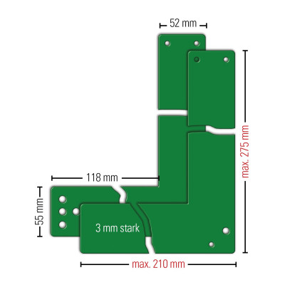 Montage hulpstuk voor GfS Exit Control 179, 275x210mm af fabriek maatwerk, RAL 6029