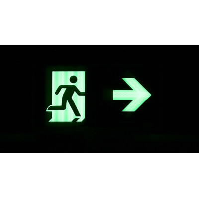 Tritium Light vluchtwegverlichting vluchtrichting naar rechts