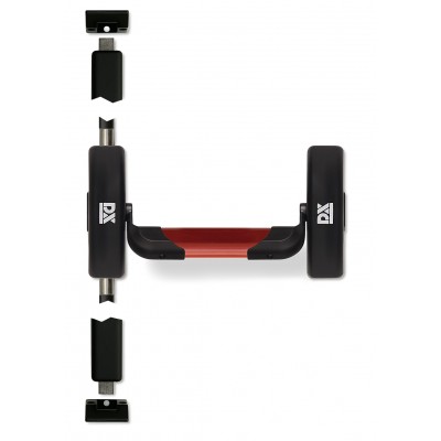 Panic exit hardware DX 5-series, two point locking with top and bottom pullman latches, basis black, push bar red