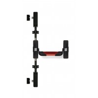 Panic exit hardware DX 5-series, two point locking with upper and lower side pullman latches, basis black, push bar red