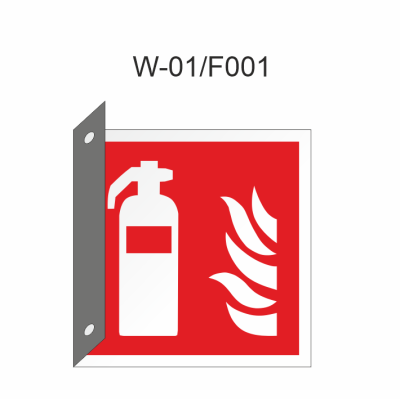 Ruimtelijk bord van brandblusser 200x200mm volgens ISO 7010 - PVC 1mm