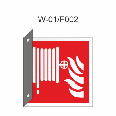 Ruimtelijk bord van brandslanghaspel 150x150mm volgens ISO 7010 - PVC 1mm