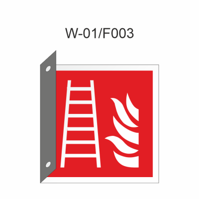 Ruimtelijk bord van brandladder 150x150mm volgens ISO 7010 - PVC 1mm