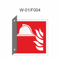 Ruimtelijk bord van verzameling brandbestrijdingsmiddelen 150x150mm volgens ISO 7010 - PVC 1mm