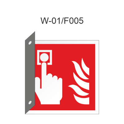 Ruimtelijk bord van handbrandmelder 200x200mm volgens ISO 7010 - PVC 1mm