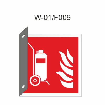 Ruimtelijk bord mobiele brandblusser 150x150mm volgens ISO 7010 - PVC 1mm