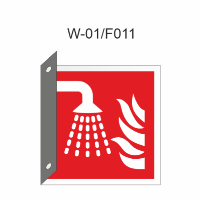 Ruimtelijk bord sprinkler installatie 200x200mm volgens ISO 7010 - PVC 1mm