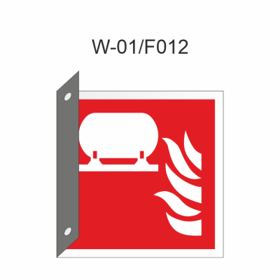 Ruimtelijk bord van vaste brandblusinstallatie 150x150mm volgens ISO 7010 - PVC 1mm