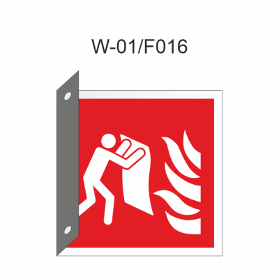 Ruimtelijk bord van branddeken 150x150mm volgens ISO 7010 - PVC 1mm