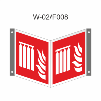 Ruimtelijk bord van vaste brandblusinstallatie (batterij) 150x150mm volgens ISO 7010 PL - nalichtend bord 100 mcd