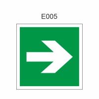 Pictogram vluchtwegpijl 200x200 mm, volgens ISO 7010 PL – fotoluminescente plaat 100 mcd