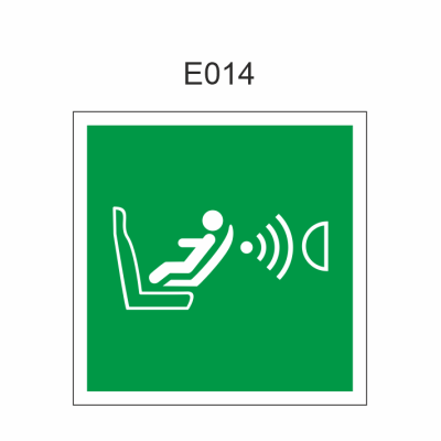Pictogram kinderzitje detectiesysteem (CPOD) 150x150 mm, volgens ISO 7010 folie – niet-fotoluminescente folie