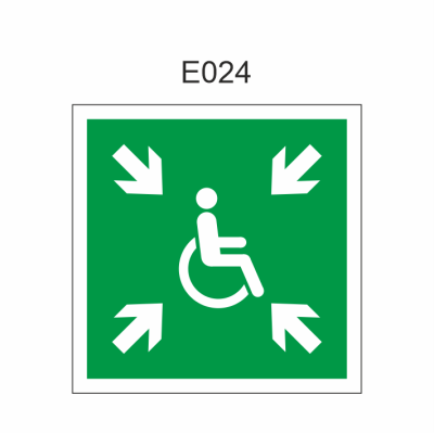 Pictogram evacuatie mindervalide 150x150 mm, volgens ISO 7010 PVC – niet-fotoluminescerend PVC