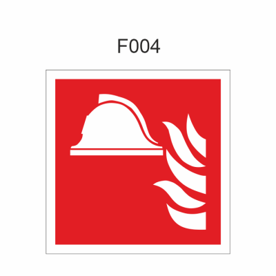 Pictogram van een verzameling brandbestrijdingsmiddelen 200x200mm, volgens ISO 7010 FL - nalichtend folie 100 mcd